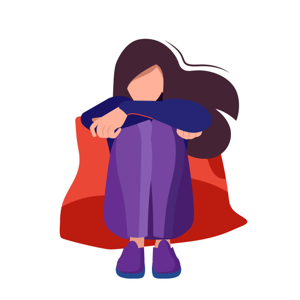 抑郁的年轻女孩悲伤的抑郁概念图片下载