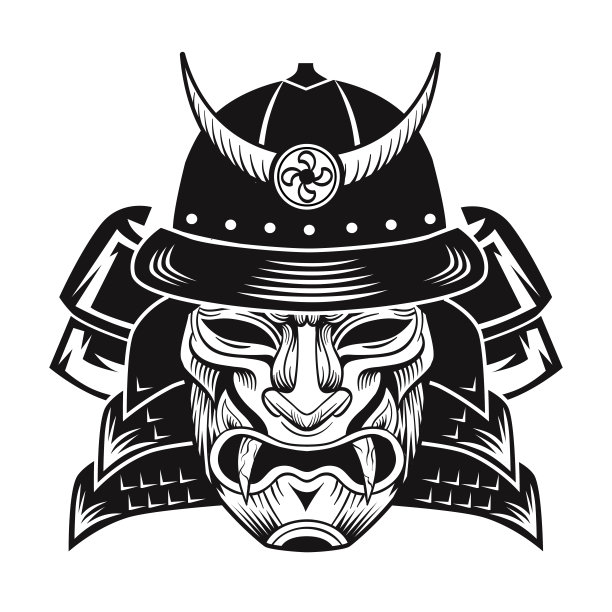 戴着黑色面具的武士图片下载