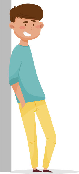 年轻的黑发男子靠在墙上图片下载