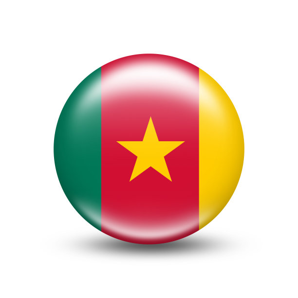喀麦隆国旗以白色阴影围成一圈图片下载