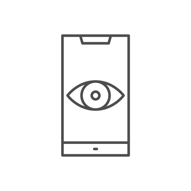 监控智能手机细线图标图片下载