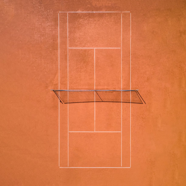 红土网球场鸟瞰图图片下载