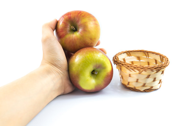 美丽舒适的苹果照片，收获，照片上的白色孤立的背景图片下载