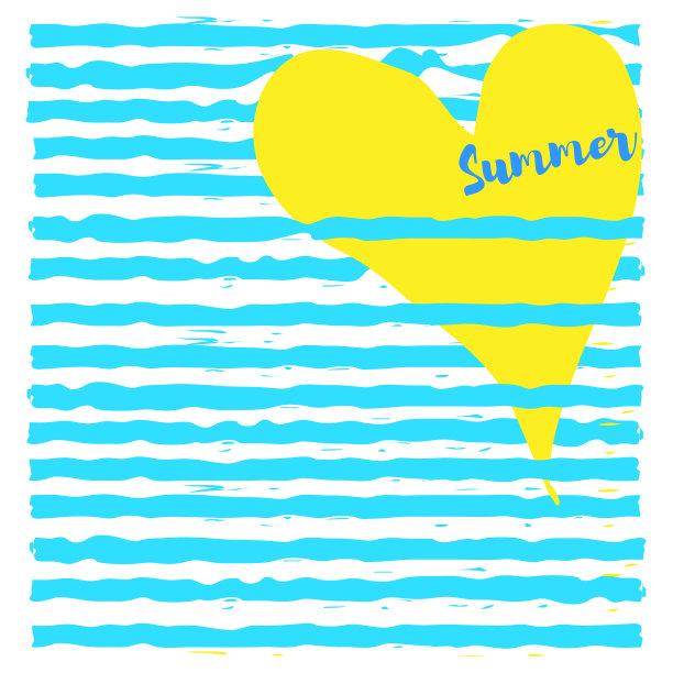 夏季概念黄心蓝色条纹图片下载