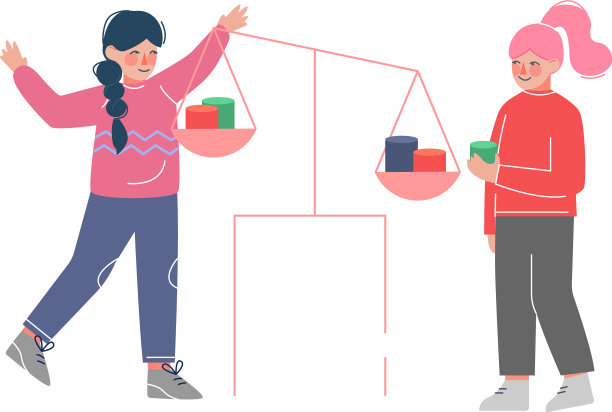 两个可爱的女孩玩秤女孩称图片下载