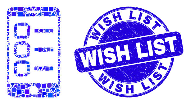 蓝色垃圾摇滚愿望清单邮票和智能手机任务图片下载