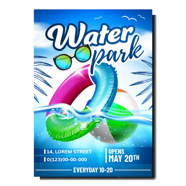 水上乐园休闲宣传宣传册横幅图片下载