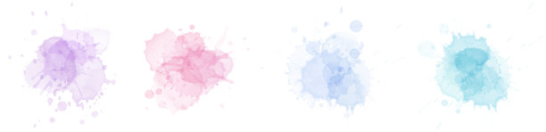 抽象表面蜡笔水彩污点集图片下载