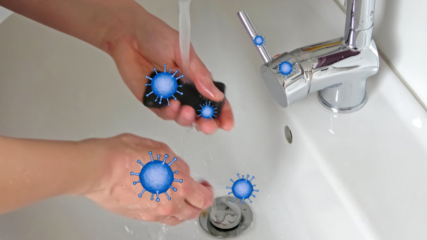 用肥皂清洁和洗手，预防新型冠状病毒肺炎的爆发图片下载