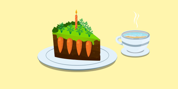 把蛋糕分成一个花园和一个杯子图片下载