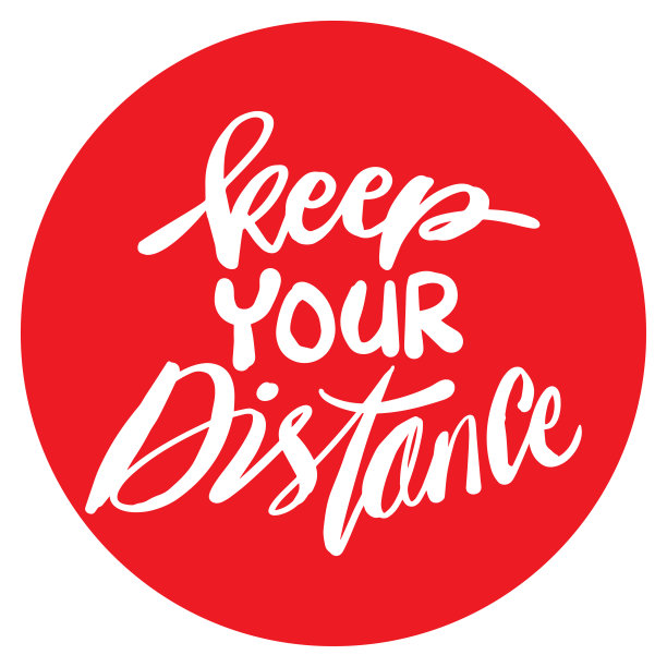 保持距离，进行自我隔离。口号的概念。图片下载