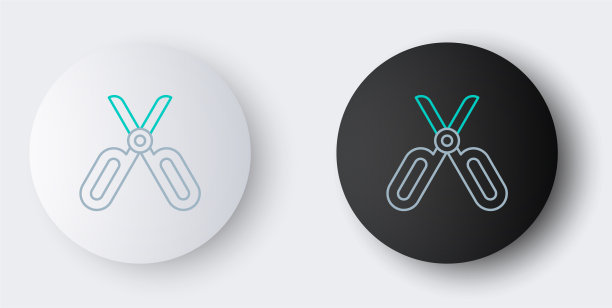 线剪图标孤立在灰色背景图片下载