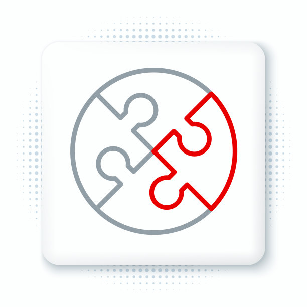 线块拼图图标孤立在白色图片下载