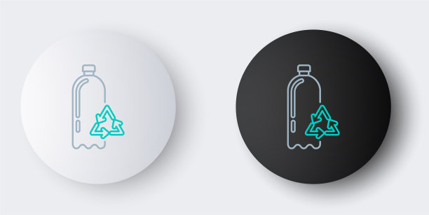 线回收塑料瓶图标隔离图片下载