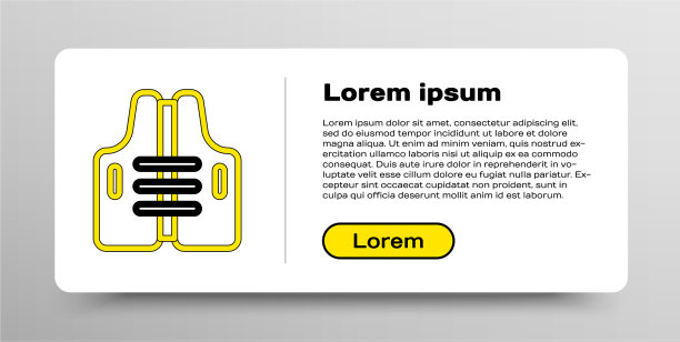 线救生衣图标孤立在白色背景图片下载