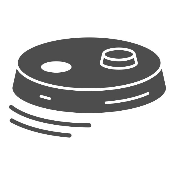 机器人真空吸尘器固体图标，机器人化概念，现代清洁设备标志在白色背景，机器人真空吸尘器图标在移动和网页的象形风格。矢量图形。图片下载