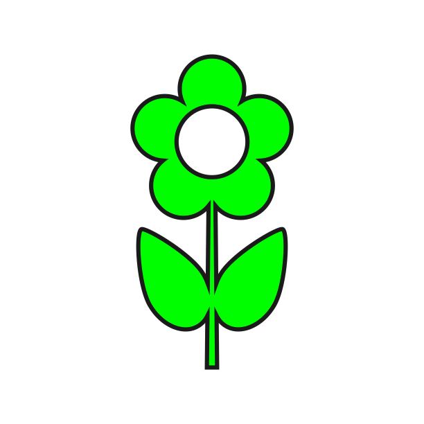 绿色的花圆形线图标。圆形标志。平面样式向量符号。图片下载