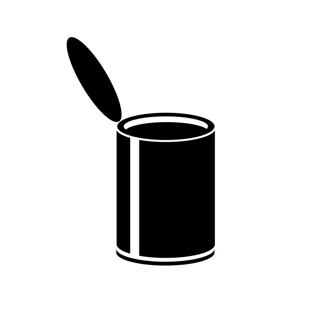 锡罐图标，标志孤立在白色背景图片下载