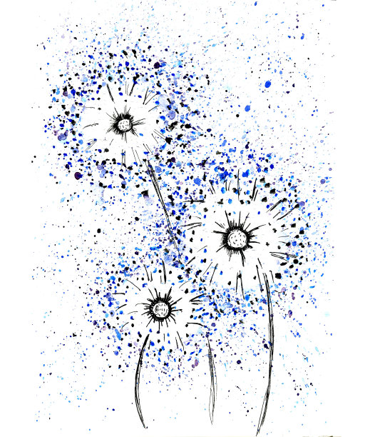 水彩画上的蓝色气球在白色的背景图片下载