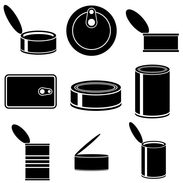 锡罐图标，标志孤立在白色背景图片下载