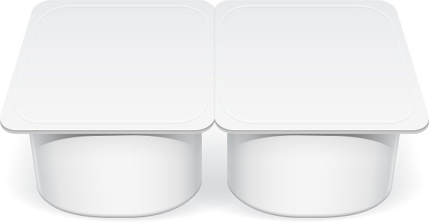 真实的白色塑料酸奶容器图片下载