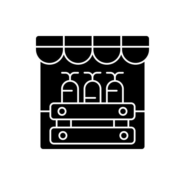 农贸市场黑色字形图标图片下载