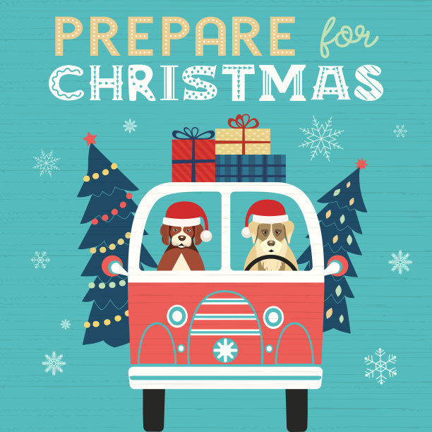 别致的冬季假期手绘矢量海报图片下载