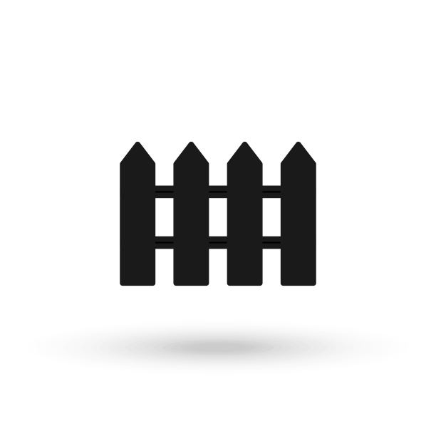 黑色栅栏图标矢量隔离在白色背景，栅栏标志。矢量图图片下载