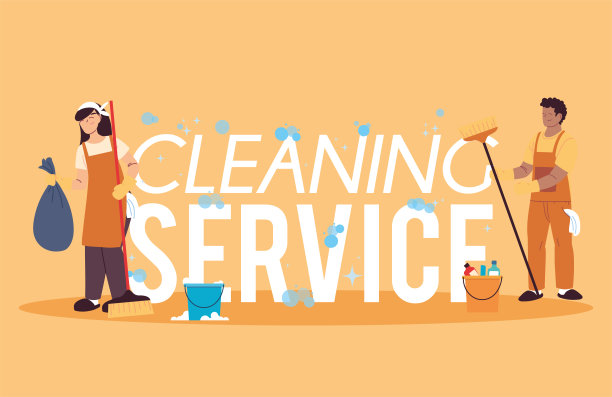 穿着制服的男女清洁服务人员图片下载