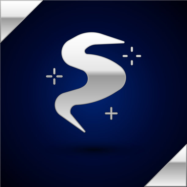 银色魔法雾或烟图标孤立在黑暗图片下载