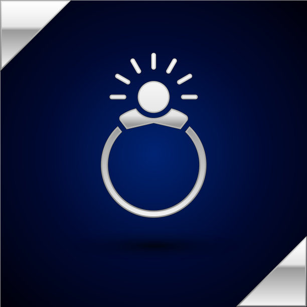 银色幻想魔法石戒指与宝石图标图片下载