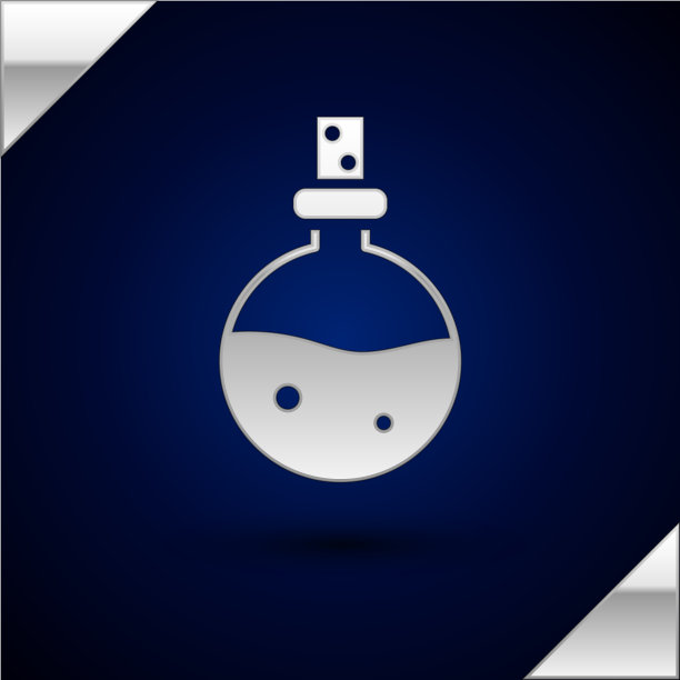 银色瓶子与爱情药水图标隔离图片下载