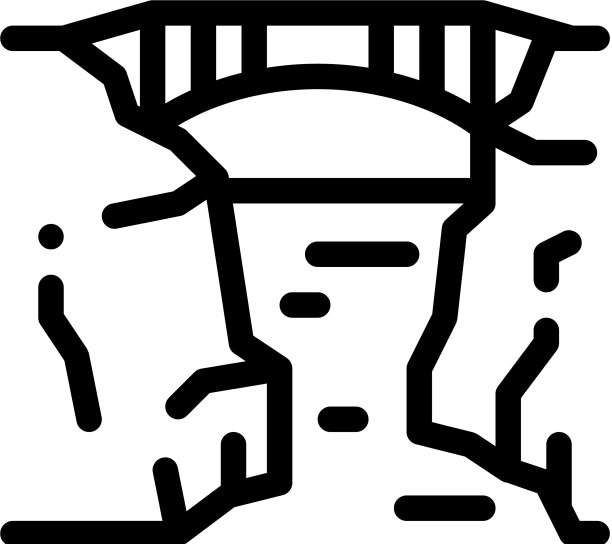 桥山景观图标轮廓图片下载