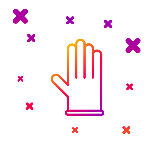 彩色线医用橡胶手套图标隔离上图片下载