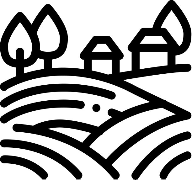 草堆在村庄的图标轮廓图片下载