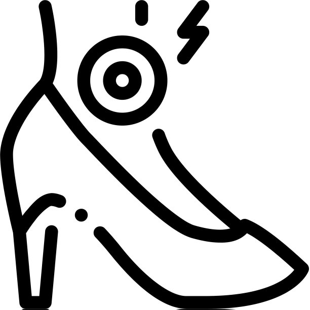 关节炎腿在高跟鞋图标轮廓图片下载