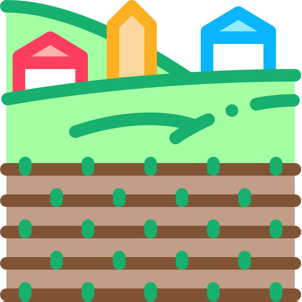 花园在村庄的图标轮廓图片下载