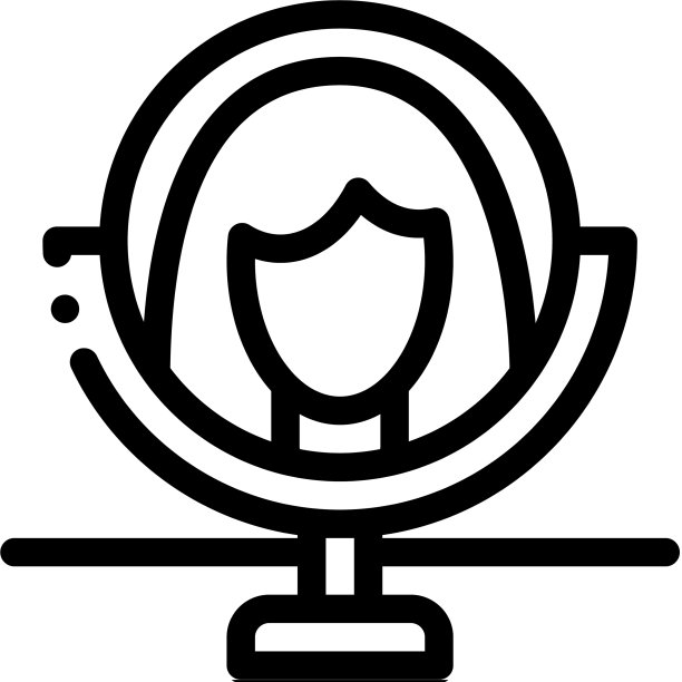 女人的脸在镜子图标的轮廓图片下载