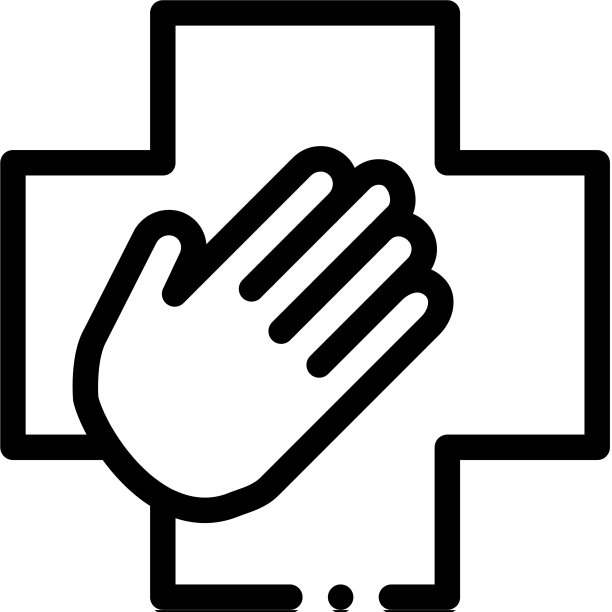 医疗救助手图标轮廓图片下载