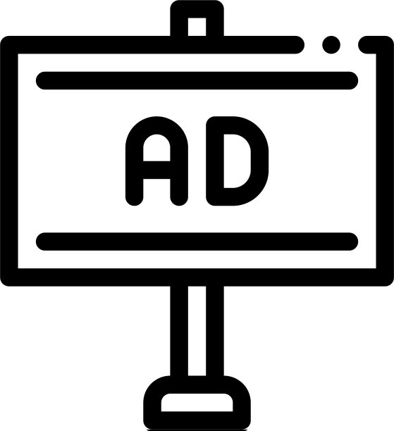 杆状安装广告牌图标轮廓图片下载