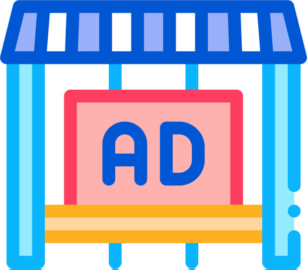 广告在柜台商店图标大纲图片下载