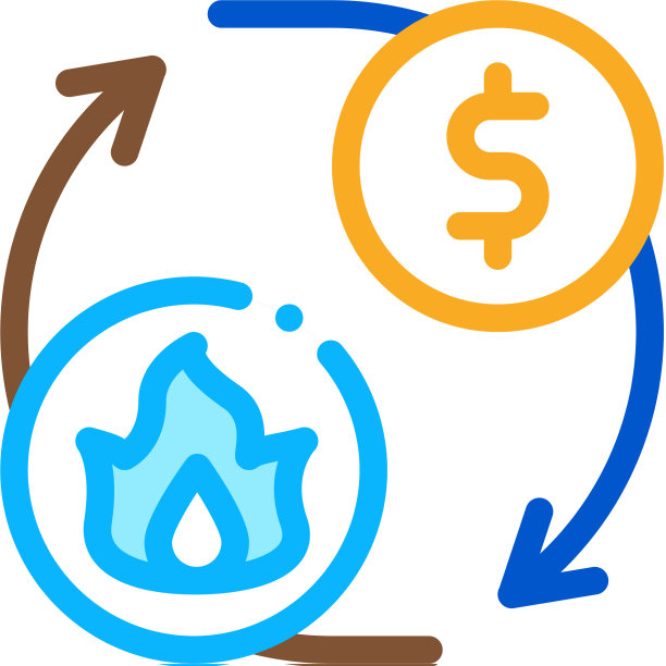 出售天然气供应的金钱图标大纲图片下载