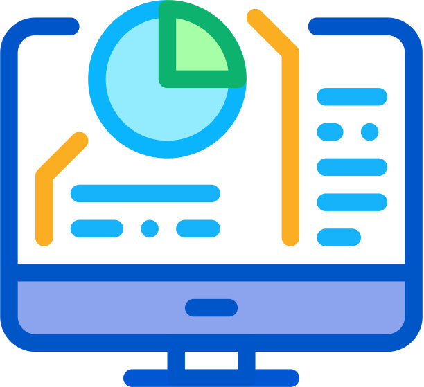 饼状图中计算机图标的轮廓图片下载