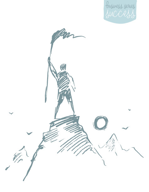 人顶山旗胜者矢量素描图片下载