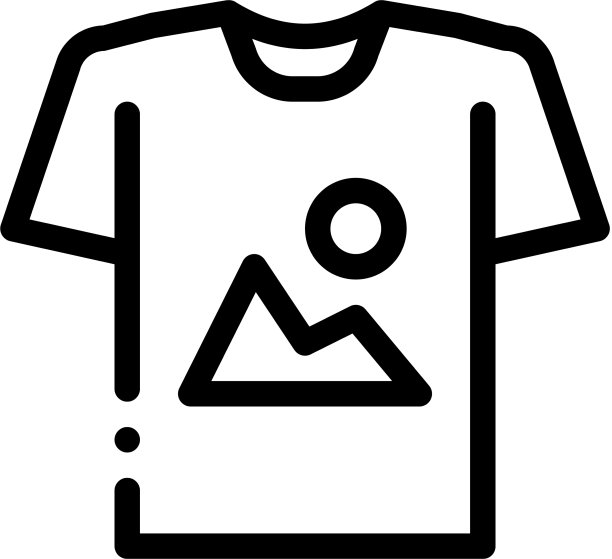 彩色印花t恤图标轮廓图片下载