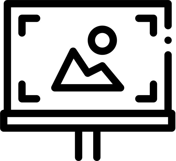 用彩色颜料绘制的画架图标图片下载