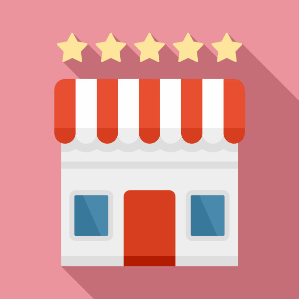 街头店铺的连锁加盟标志是扁平化风格图片下载