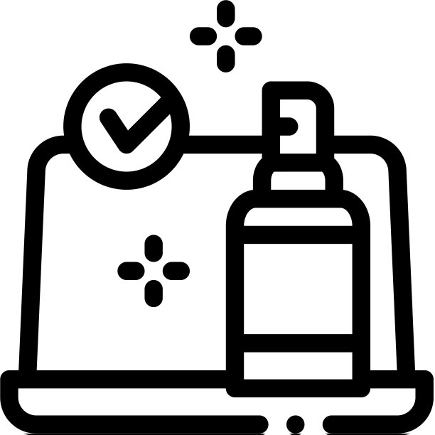 笔记本电脑消毒图标轮廓图片下载