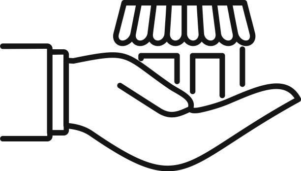 小心特许经营图标轮廓风格图片下载