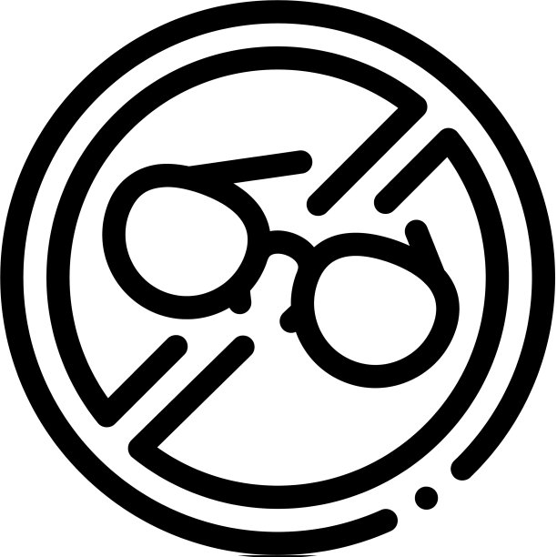 禁止戴眼镜图标轮廓图片下载
